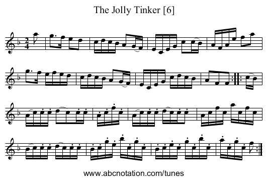 Jolly Tinker [6], The - staff notation