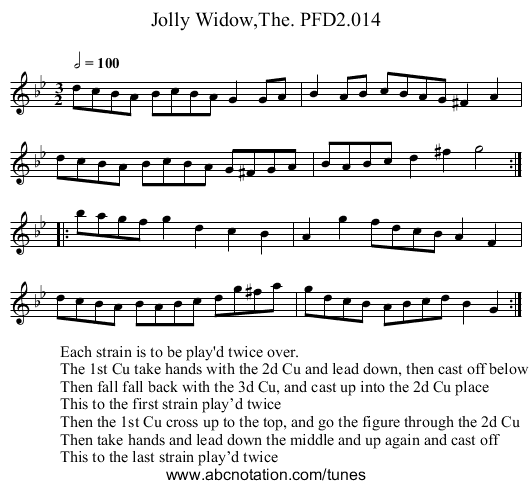 Jolly Widow,The. PFD2.014 - staff notation