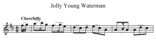 Jolly Young Waterman - staff notation