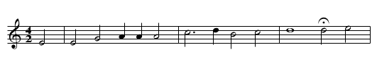 Jomfru i hindeham - staff notation