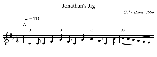 Jonathan's Jig - staff notation