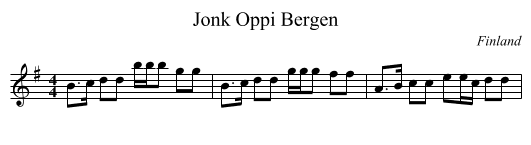 Jonk Oppi Bergen - staff notation