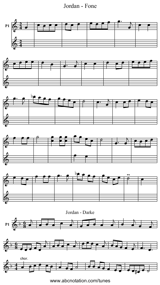 Jordan - Fone - staff notation