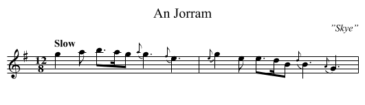 Jorram, An - staff notation