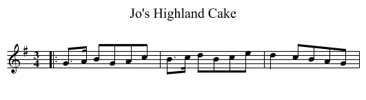 Jo's Highland Cake - staff notation