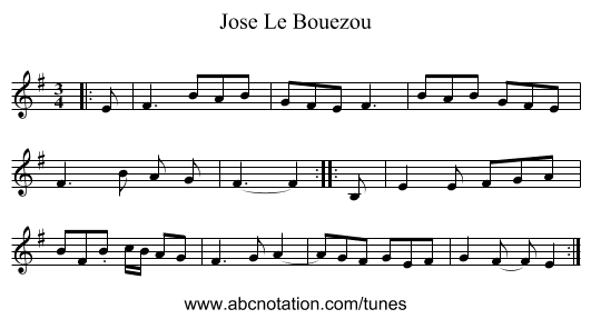 Jose Le Bouezou - staff notation
