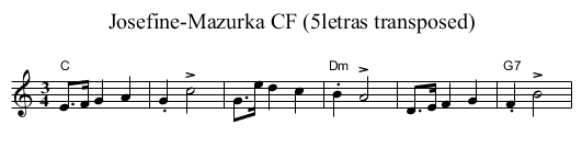 Josefine-Mazurka CF (5letras transposed) - staff notation