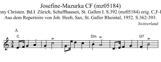 Josefine-Mazurka CF (mz05184) - staff notation