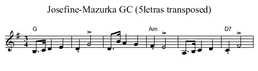 Josefine-Mazurka GC (5letras transposed) - staff notation