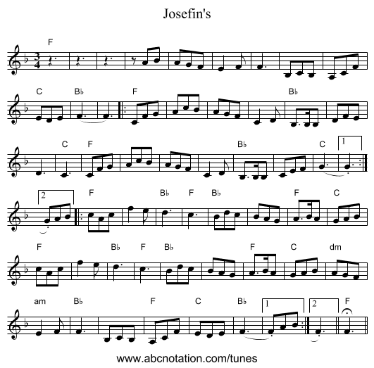 Josefin's - staff notation