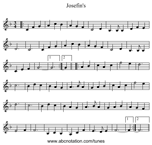 Josefin's - staff notation