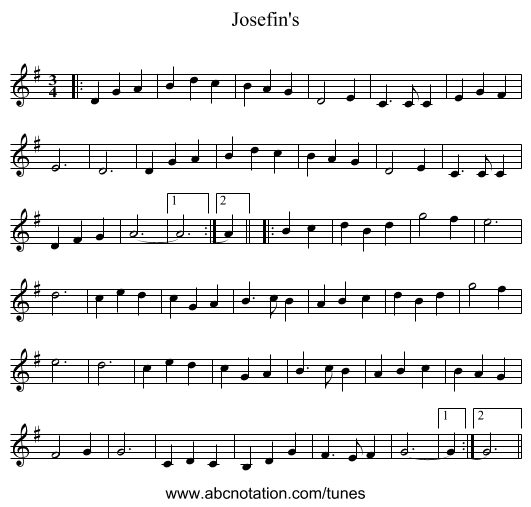 Josefin's - staff notation