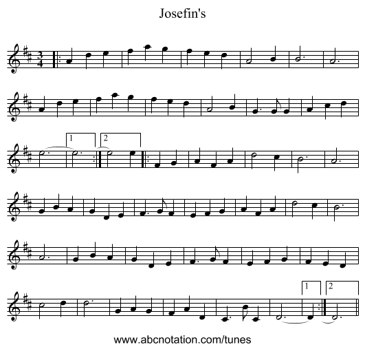 Josefin's - staff notation