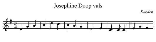 Josephine Doop vals - staff notation