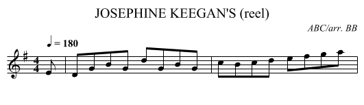 JOSEPHINE KEEGAN'S (reel) - staff notation