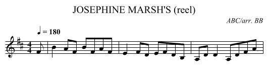 JOSEPHINE MARSH'S (reel) - staff notation