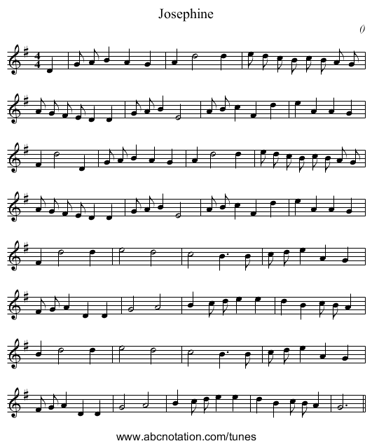 Josephine - staff notation