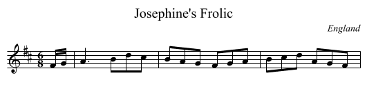 Josephine's Frolic - staff notation