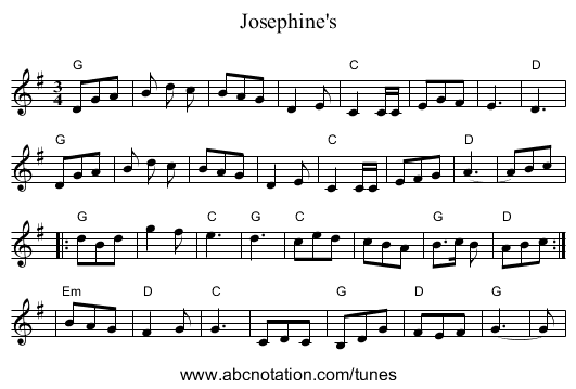 Josephine's - staff notation
