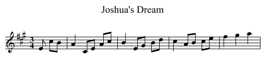 Joshua's Dream - staff notation