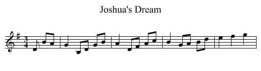 Joshua's Dream - staff notation