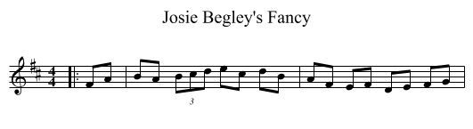 Josie Begley's Fancy - staff notation