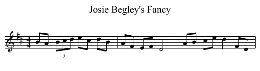 Josie Begley's Fancy - staff notation