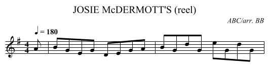 JOSIE McDERMOTT'S (reel) - staff notation