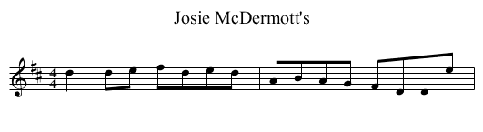 Josie McDermott's - staff notation