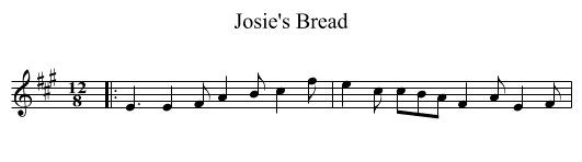 Josie's Bread - staff notation
