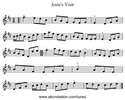 Josie's Visit - staff notation