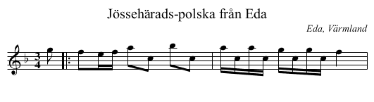 Jössehärads-polska från Eda - staff notation