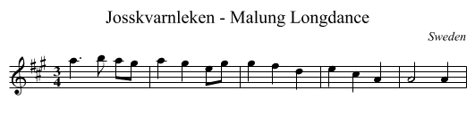 Josskvarnleken - Malung Longdance - staff notation