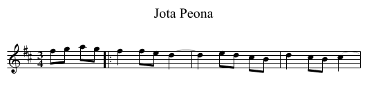 Jota Peona - staff notation