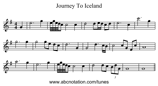 Journey To Iceland - staff notation