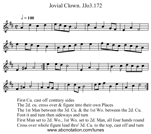 Jovial Clown. JJo3.172 - staff notation