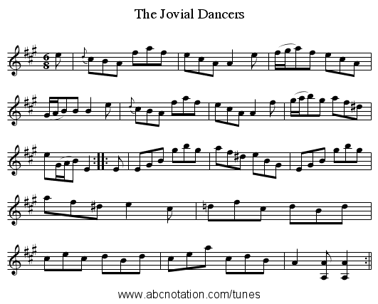 Jovial Dancers, The - staff notation