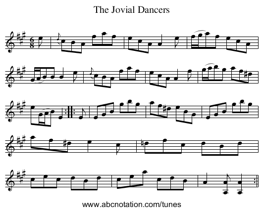 Jovial Dancers, The - staff notation