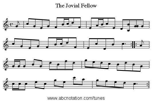 Jovial Fellow, The - staff notation