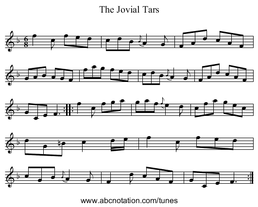 Jovial Tars, The - staff notation