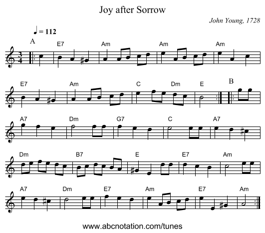 Joy after Sorrow - staff notation