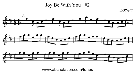 Joy Be With You   #2 - staff notation