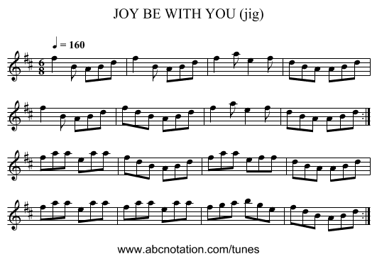 JOY BE WITH YOU (jig) - staff notation