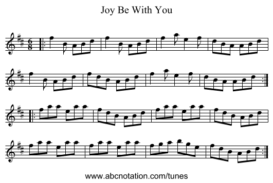 Joy Be With You - staff notation