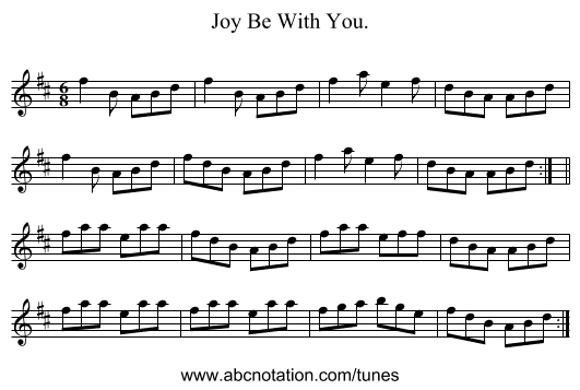 Joy Be With You. - staff notation
