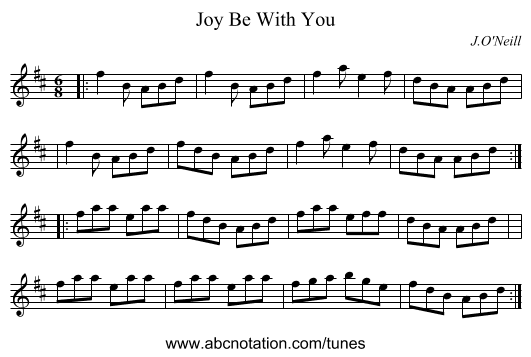 Joy Be With You - staff notation