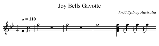 Joy Bells Gavotte - staff notation