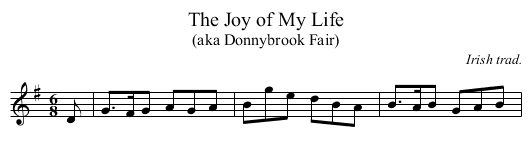 Joy of My Life, The - staff notation
