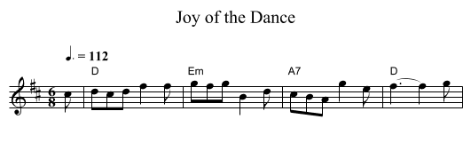 Joy of the Dance - staff notation