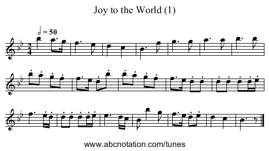Joy to the World (1) - staff notation